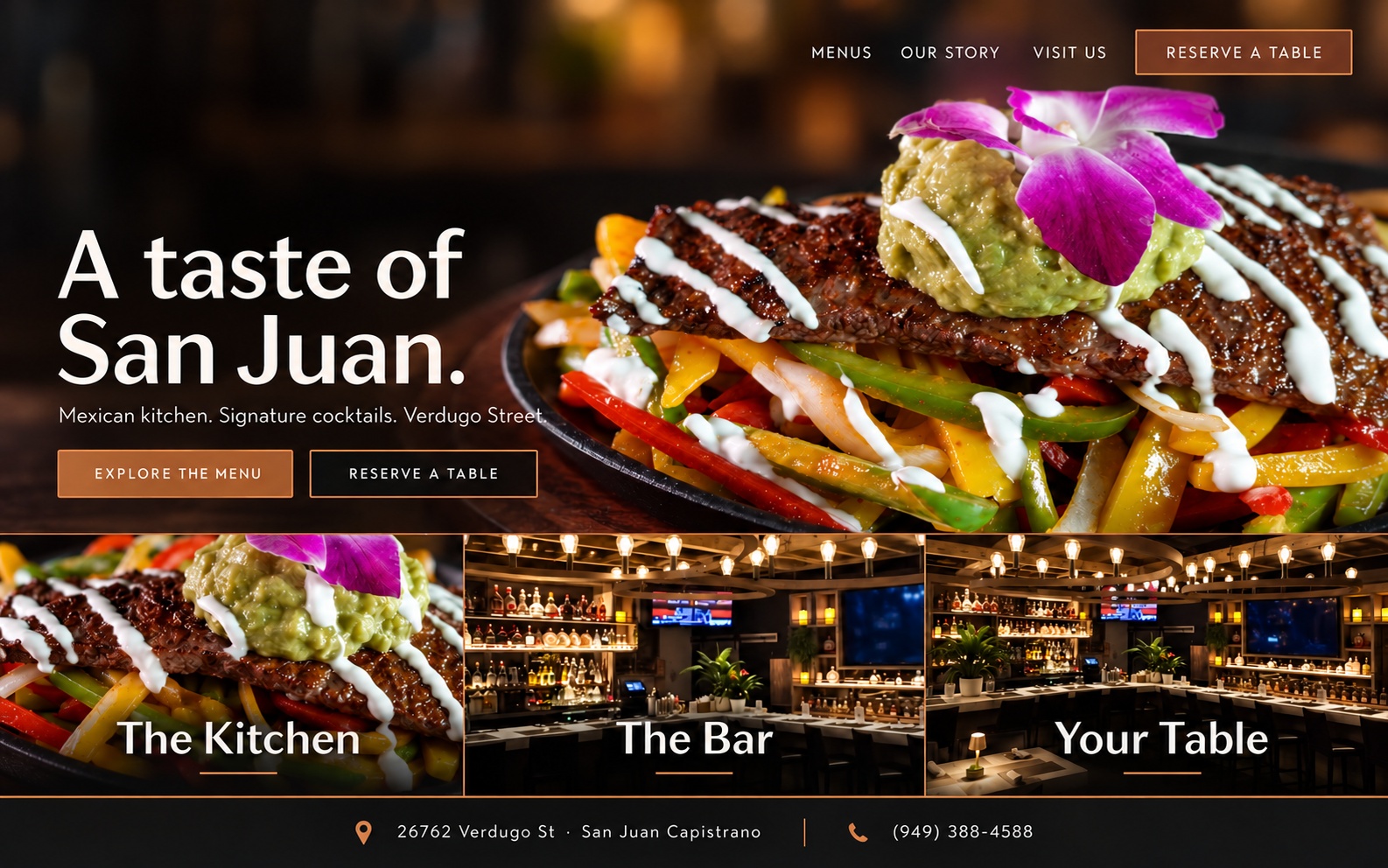 Proposed Don Juan Mexican Kitchen and Bar homepage preview